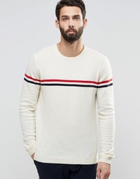 Легкий джемпер из овечьей шерсти в полоску ASOS - Экрю