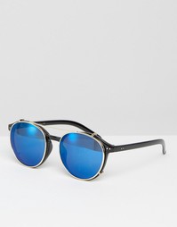 Солнцезащитные очки в круглой оправе с голубыми стеклами Jeepers Peepe