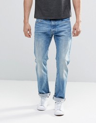 Светлые потертые узкие джинсы G-Star Elwood 5620 3D