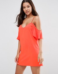 Платье-сорочка с открытыми плечами ASOS - Оранжевый