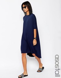 Платье-футболка кроя оversize с асимметричным подолом ASOS TALL