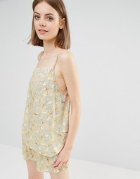 Топ с кружевной отделкой Vila - В полоску