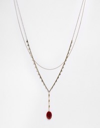 Ожерелье с крупной подвеской-камнем ASOS - Коричневый