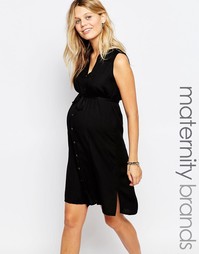 Платье-рубашка на пуговицах без рукавов для беременных Mamalicious Mama.Licious