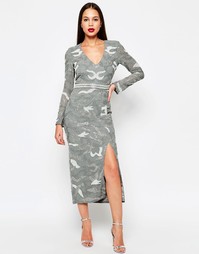 Платье миди с разрезом Virgos Lounge Keely - Серый