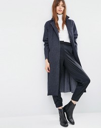 Oversize-пальто с необработанными краями ASOS - Деним