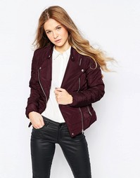 Короткая уплотненная куртка с асимметричной молнией Vero Moda - Fudge