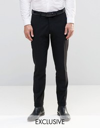 Стретчевые суперзауженные брюки с отворотами Only &amp; Sons - Черный