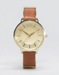 Часы на светло‑коричневом кожаном ремешке Armani Exchange Olivia AX531