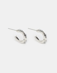Серьги-кольца с заклепками DesignB - Серебряный