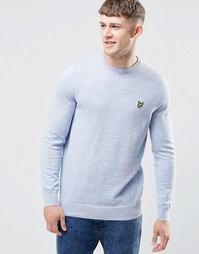 Синий джемпер из хлопка и льна Lyle &amp; Scott - Синий меланж