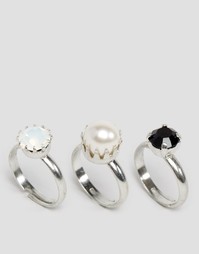 3 кольца с кристаллами Swarovski Krystal