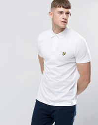 Белая футболка-поло с тканым воротником Lyle &amp; Scott - Белый