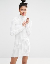 Трикотажное платье с высоким воротом Sonia By Sonia Rykiel - Экрю