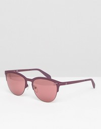 Солнцезащитные очки с зеркальными стеклами в полуоправе Calvin Klein