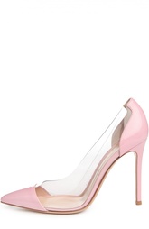 Туфли Plexi с прозрачной вставкой и острым носом Gianvito Rossi