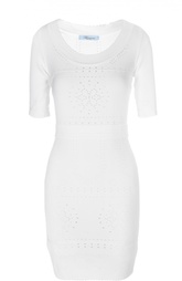 Платье-футляр с перфорацией и круглым вырезом Blumarine