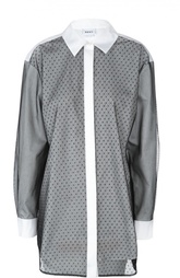 Удлиненная блуза с кружевной полупрозрачной отделкой DKNY