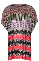 Пляжная туника в разноцветную полоску Missoni