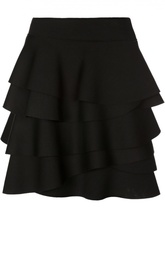 Многоярусная мини-юбка с воланами DKNY