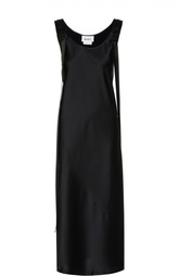 Платье-макси в клетку с декоративными лентами DKNY