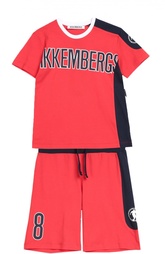 Хлопковый комплект из футболки с шортами Dirk Bikkembergs