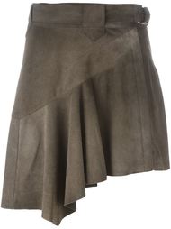 асимметричная короткая юбка с рюшами Roberto Cavalli