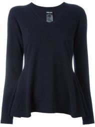 v-neck peplum jumper Giorgio Armani