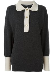свитер с контрастным воротником Chanel Vintage