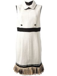 прямое платье с контрастным поясом Chanel Vintage