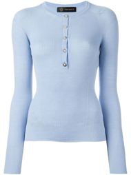ribbed henley jumper Versace
