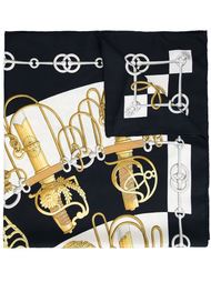шарф с комбинированным принтом Hermès Vintage
