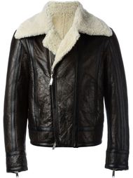 shearling biker jacket Dsquared2