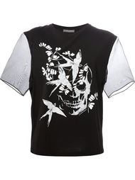 топ с принтом птиц и черепа  Alexander McQueen