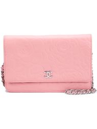 embossed camellia wallet crossbody bag Chanel Vintage