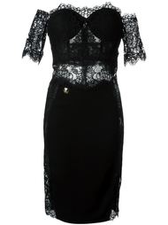 кружевное платье с открытыми плечами  Philipp Plein