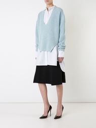 v-neck side slit sweater Bassike