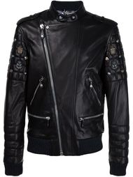 байкерская куртка со стегаными рукавами Philipp Plein