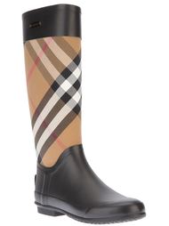 сапоги с панелями в характерную клетку 'House check'  Burberry