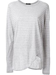 striped scoop hem longsleeved T-shirt Bassike