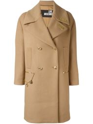 love/hate plaque coat Love Moschino