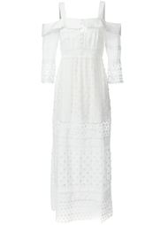 long sleeved off shoulder maxi dress Self-Portrait