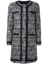 quilted lining tweedy coat Boutique Moschino