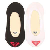 Носки низкие женские Roxy 2pk Microf. Basic Logo Invisib Black / White