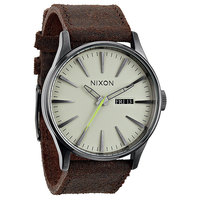 Часы Nixon Sentry Leather Gunmetal/Brown