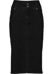 Мода больших размеров: юбка-стретч длиной миди (деним) Bonprix