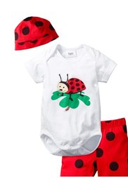 Боди + шорты + шапочка (3 изд.) (белый/лимонно-желтый с пчелкой) Bonprix