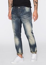Джинсы Regular Fit Tapered, длина (в дюймах) 32 (синий «потертый») Bonprix