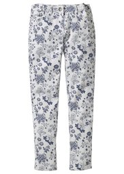 Брюки Slim Fit, стандартный (индиго/белый с рисунком) Bonprix