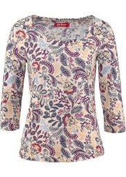 Футболка с принтом и рукавом 3/4 (темно-синий с рисунком) Bonprix